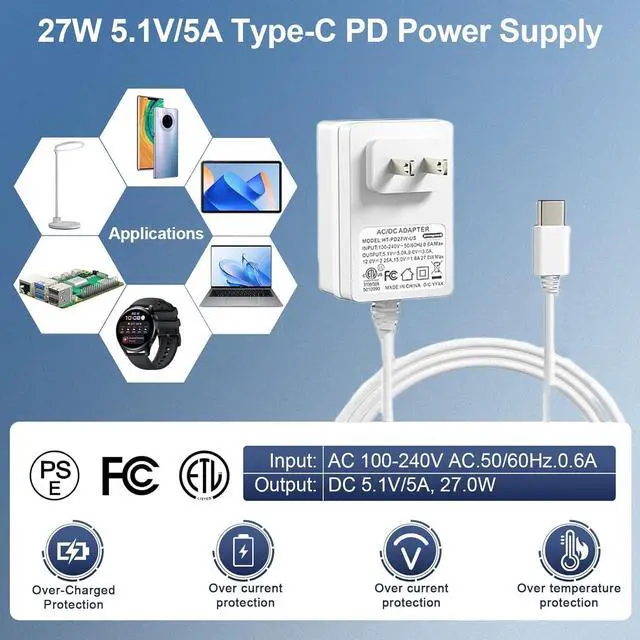 Alt view image 7 of 7 - 5 Kit 8GB RAM with 32GB Card Readers Kit, 27W 5.1V5A PD Power Supply for  5, Aluminum Heatsinks 4pcs and Pi 5 8GB Board