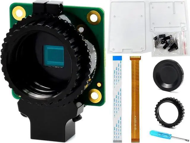 Main image of HQ Camera Module with Case for  4B/3B+/3B/2B/A+/Zero/W/Zero WH,12.3MP IMX477 Sensor Support C- and CS-Mount Lenses, Alternative for  Camera Module V2 (8 Items)