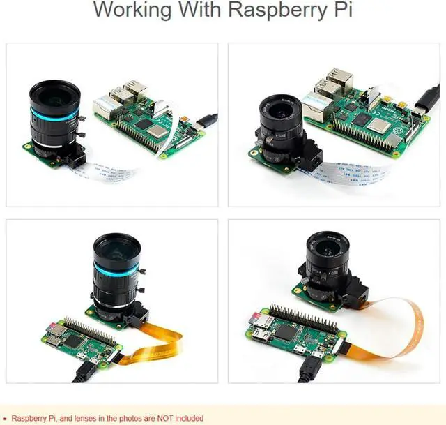 Alt view image 3 of 7 - HQ Camera Module with Case for  4B/3B+/3B/2B/A+/Zero/W/Zero WH,12.3MP IMX477 Sensor Support C- and CS-Mount Lenses, Alternative for  Camera Module V2 (8 Items)
