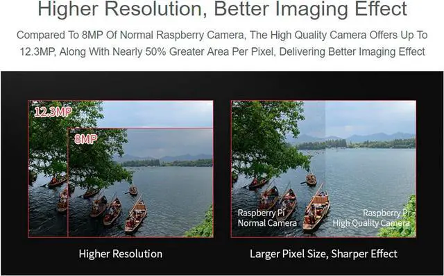Alt view image 5 of 7 - HQ Camera Module with Case for  4B/3B+/3B/2B/A+/Zero/W/Zero WH,12.3MP IMX477 Sensor Support C- and CS-Mount Lenses, Alternative for  Camera Module V2 (8 Items)