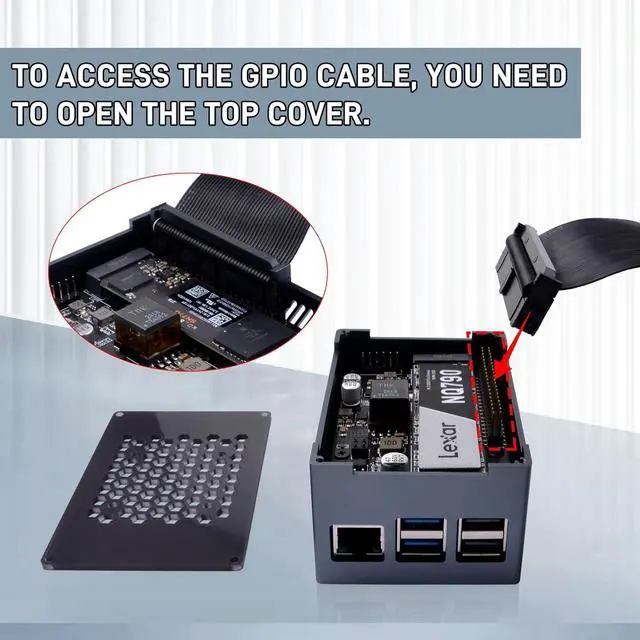 Alt view image 6 of 7 - P33 M.2 NVME M-Key PoE+ Hat with Official Pi 5 Active Cooler and Aluminum Case for  5, Support M.2 NVMe SSDs 2230/2242/2260/2280
