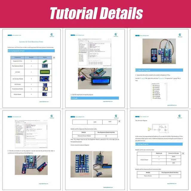 Alt view image 6 of 7 - Ultimate Sensor Kit for  Pico(Included) with 35 Sensor Modules and Pico GPIO Expansion Board, 40 Lessons, for MicroPython Projects