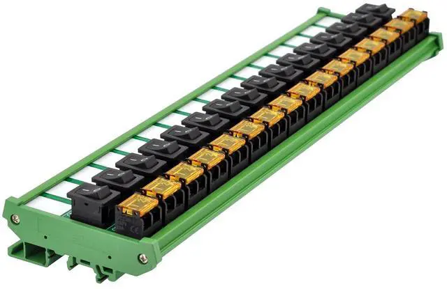 Alt view image 2 of 7 - DIN Rail Mount Rocker Switch Module, 10Amp 250VAC/50VDC (16 Channel)