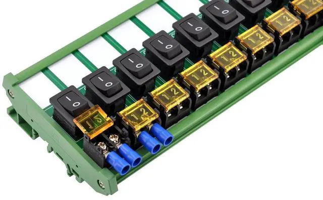 Alt view image 6 of 7 - DIN Rail Mount Rocker Switch Module, 10Amp 250VAC/50VDC (16 Channel)