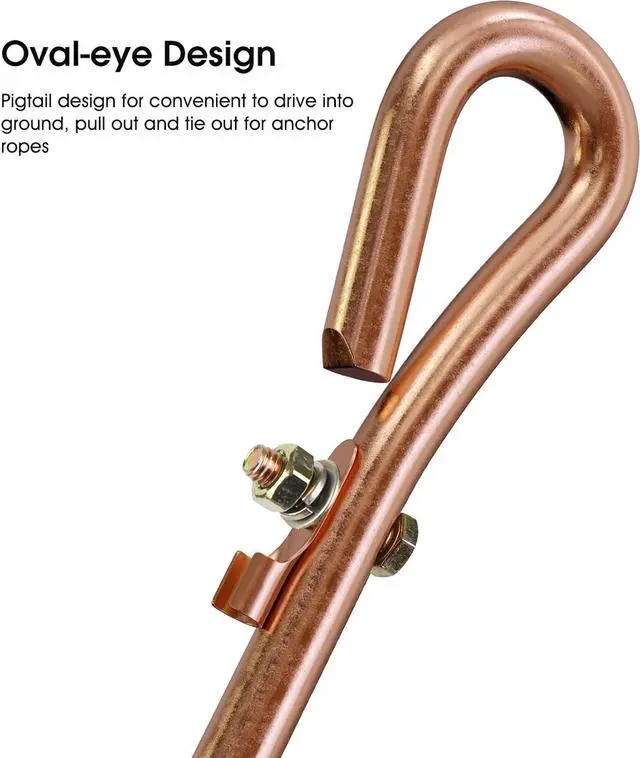 Alt view image 4 of 6 - Portable Grounding Rod with 10' Long Flexible Bonding Wire with Copper Clip