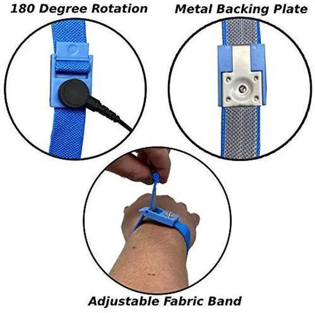 Alt view image 6 of 7 - RubberStat Dual Layer ESD Compliant Workstation Rubber Table Mat Kit, Solde, Cell Phone Repair, with Wrist Strap Set and Ground Cord - 24"x48" Blue