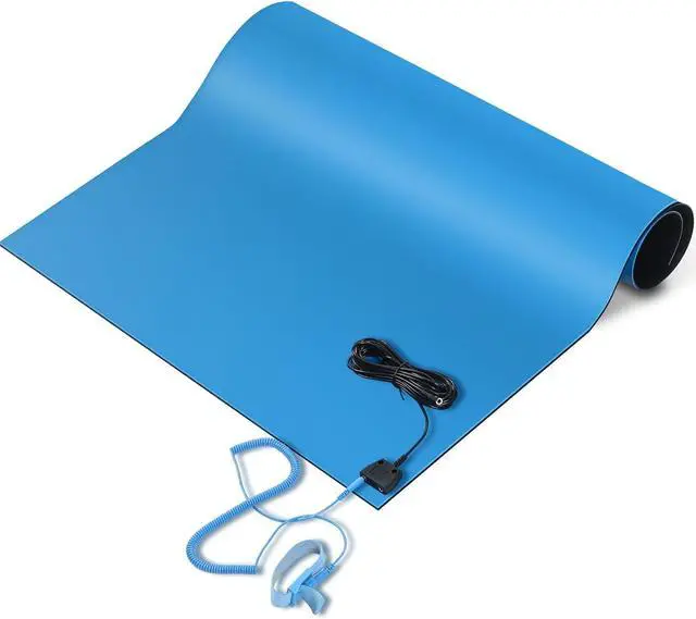 Main image of Anti-Static Mat Kits Includes Heat Resistant ESD Mats Anti Static Wrist Straps Grounding Cords Rubber Solde Table ESD Pad for Computer PC Building Electronics Repair (1 Pack,24 x 35 in)
