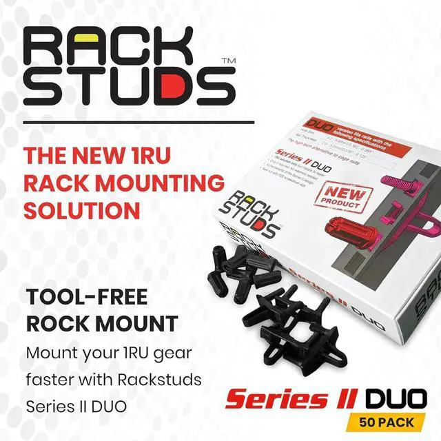 Alt view image 2 of 7 - DUO50 1RU Series II Rack Mount Solution - Effortless Alternative to Traditional Rack Screws and Cage Nuts & Server Rack Screws Ideal for Server Hardware Setup - 50 Pack, Universal Version
