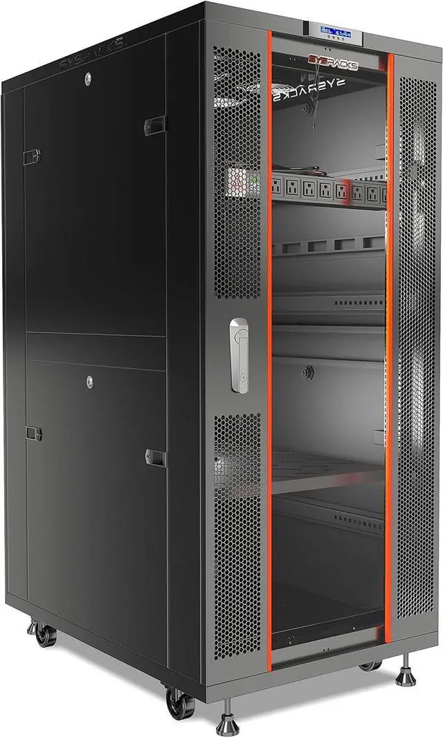 Main image of Server Rack Network Cabinet Locking Deep Server Cabinet 39-Inch Depth Floor Network Rack on Wheels Portable Computer Cabinet (32U (24" w x39 d x67))