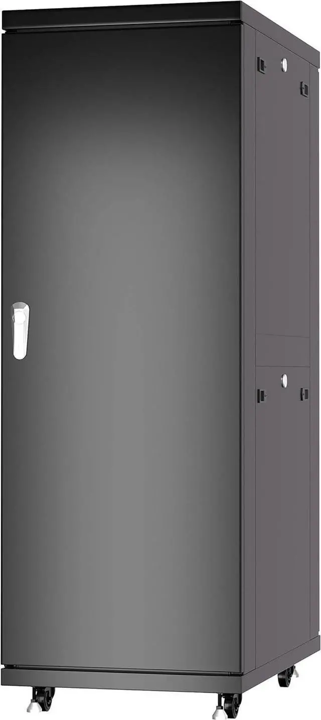 Alt view image 7 of 7 - Server Rack Network Cabinet Locking Deep Server Cabinet 39-Inch Depth Floor Network Rack on Wheels Portable Computer Cabinet (32U (24" w x39 d x67))