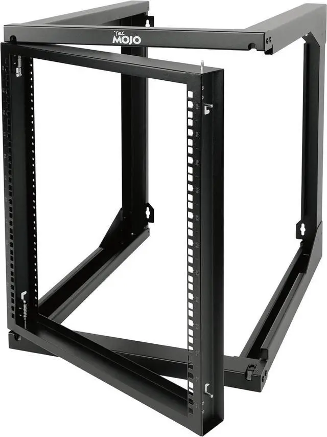 Main image of 12U Wall Mount Server Rack, Open Frame Network Rack for 19" Computer/AV/Data/IT/Media Equipment, 24" Depth, 16" Apart Mounting Holes, Swing Gate, Square and Tapped Holes