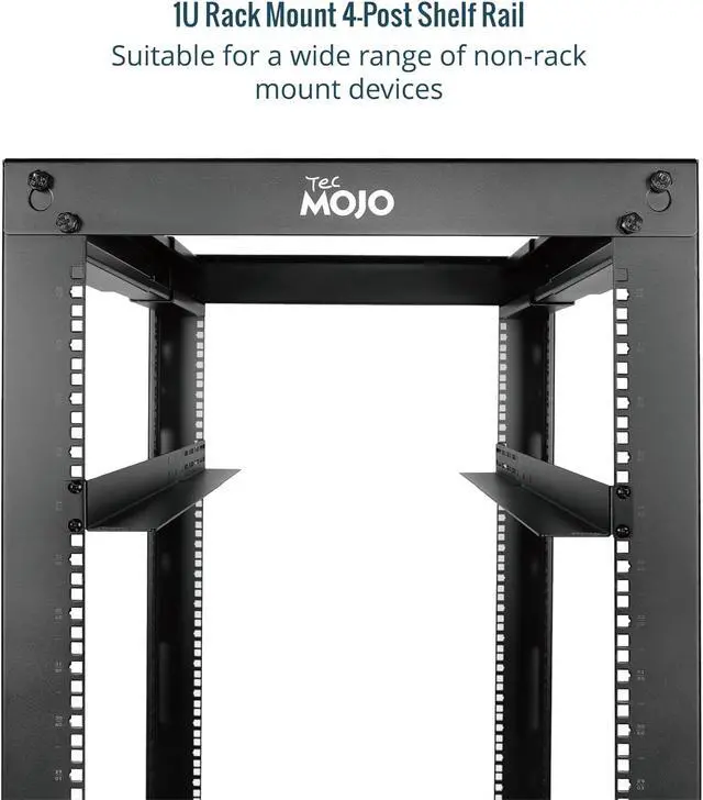 Alt view image 5 of 6 - Universal 1U Rack Mount Rail,4-Post Fully Server Rack Shelf Rail with 20.9"-32" Adjustable Depth, Fit for Non-Rack Mountable Server/Networking/AV/IT Equipment