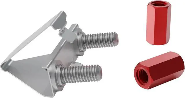 Alt view image 3 of 7 - /dev/Mount - Toolless Installation Cage Nut Alternative Device Mount Screws for Patch Panels, Computer Cabinets, Servers, and Network Racks - for 19 Rails, Supports 15kg - 50-Pack