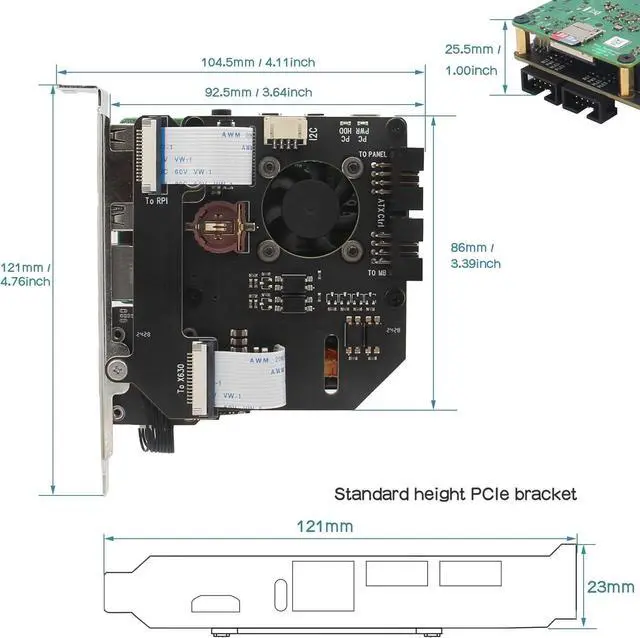 Alt view image 5 of 7 - KVM-A8 PCIe Version for Raspberry Pi 4 Model B KVM Over IP Support KVM V3 PoE ATX HDMI CSI (Unassembled and Not Include Raspberry Pi 4/SD Card/Power Adapter)