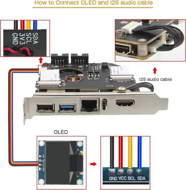 Alt view image 7 of 7 - KVM-A8 PCIe Version for Raspberry Pi 4 Model B KVM Over IP Support KVM V3 PoE ATX HDMI CSI (Unassembled and Not Include Raspberry Pi 4/SD Card/Power Adapter)