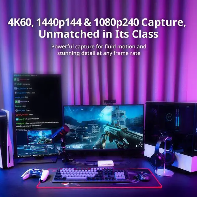 Alt view image 4 of 7 - 4K HDMI Capture Card, USB Game Capture Card for Streaming and Recording with True Low Latency on PS5/Pro, Xbox, Switch 2, PC on Twitch, OBS, for Win11, Mac-GC553Pro Live Gamer Ultra S White