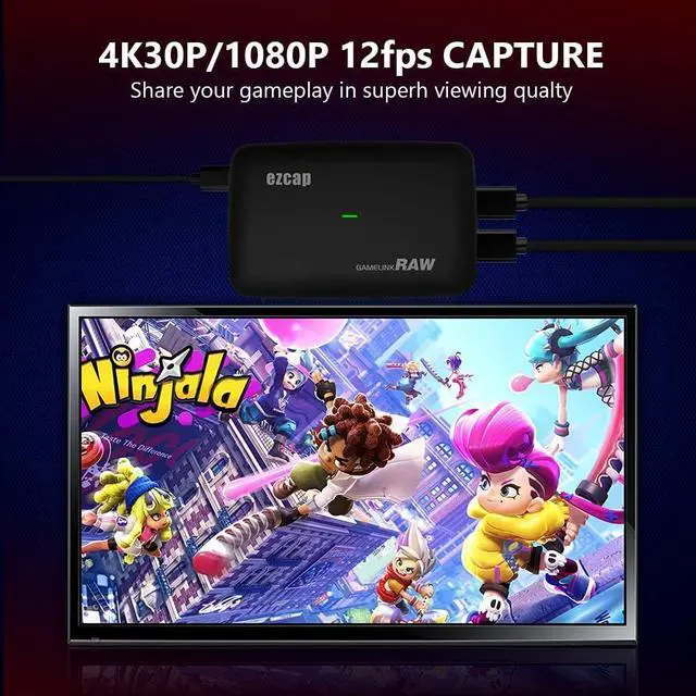 Alt view image 3 of 7 - 4K Game Capture Card Live Streaming and Record in 4K30P or 1080P 120HZ,HDMI Zero-Lag Pass-Through USB3.0 Video Ultra-Low Latency for PS3, PS4, Xbox Series X/S, Xbox One, Nintendo Switch