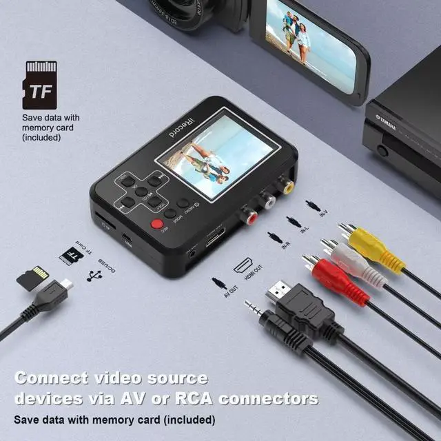 Alt view image 3 of 6 - VHS to Digital Converter, Mini Video Capture Device, Record Video from DVD, VCR's, VHS Tapes, Hi8, RCA, TV Box, Camcorder and Gaming Systems