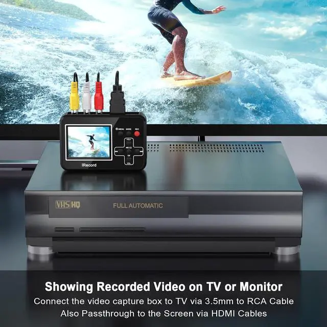 Alt view image 5 of 6 - VHS to Digital Converter, Mini Video Capture Device, Record Video from DVD, VCR's, VHS Tapes, Hi8, RCA, TV Box, Camcorder and Gaming Systems