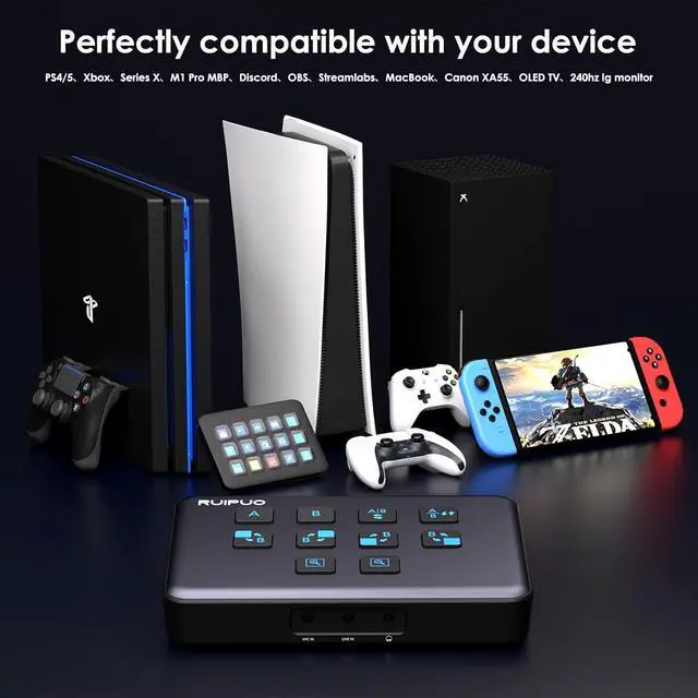 Alt view image 3 of 7 - HDMI Live Stream Switcher, 4K 60HZ Video Capture Card USB c HDMI to USB 3.0 Video Capture for Streaming,Podcasting,Compatible with PS5,PS4/Pro,Xbox Series X/S,Xbox One X/S,OBS