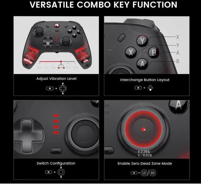 Alt view image 7 of 7 - GameSir Cyclone 2 Multiplatform Wireless Controller- TMR Electromagnetic Joysticks&Hall Effect Switch triggers,6-axis Gyro Gaming Controller for Switch/PC/iOS/Android/Steam - Black
