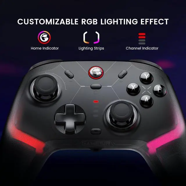 Alt view image 6 of 7 - GameSir Cyclone 2 Multiplatform Wireless Controller- TMR Electromagnetic Joysticks&Hall Effect Switch triggers,6-axis Gyro Gaming Controller for Switch/PC/iOS/Android/Steam - Black
