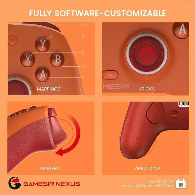 Alt view image 4 of 7 - G7 SE Wired Controller for Xbox Series X|S, Xbox One & Windows 10/11, Plug and Play Gaming Gamepad with Hall Effect Joysticks/Hall Trigger, 3.5mm Audio Jack (Orange)
