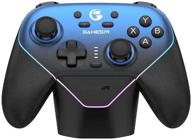 Main image of Super Nova Wireless Gaming Controller for PC/Switch/Switch 2/iOS/Android, 1000Hz Polling Rate, Hall Effect Stick & Trigger, Rubberized Grips, RGB Lighting, 1000mAh - Blue