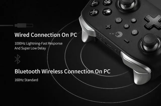 Alt view image 6 of 7 - KK2 T Wireless Switch Game Controller, Anti-Drift TMR Magnetic Joystick Controllers for PC/Windows/Switch/Switch 2, PC Turbo Controller Six-axis Gyro, APG, Protective Case(No Back Button)