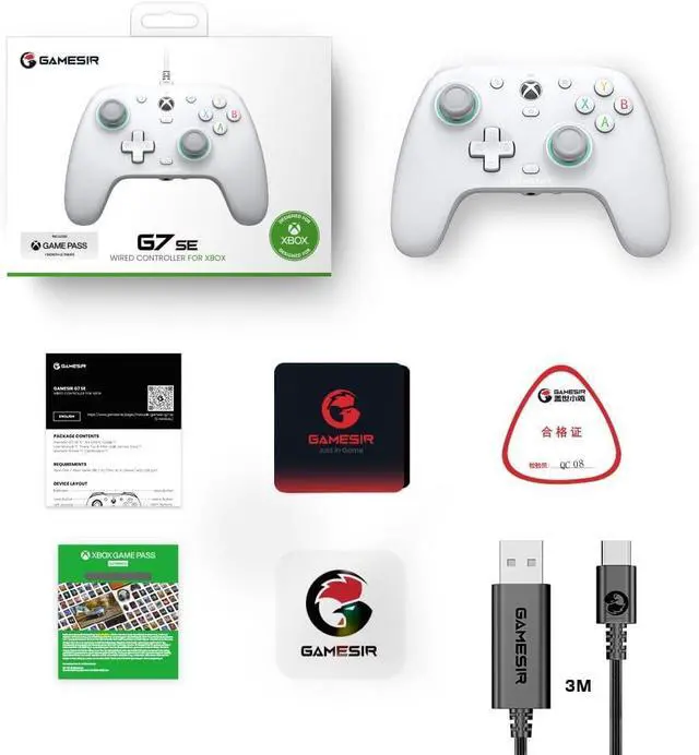 Alt view image 2 of 6 - Wired Controller, G7 SE Gaming Gamepad for Xbox One, Xbox Series X|S & Windows with Hall Effect Joysticks/Hall Trigger