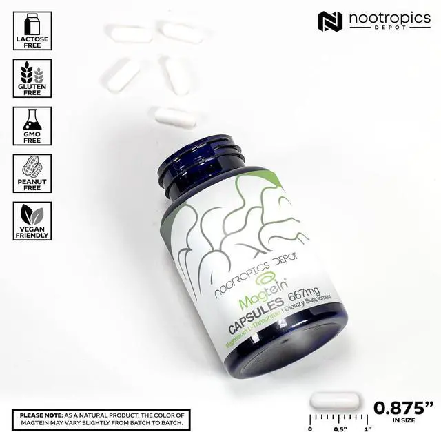 Alt view image 3 of 6 - Magtein Magnesium L-Threonate Capsules | 180 Count | Mineral Supplement | Natural | Supports Mitochondrial Function | Boosts Energy and Cognitive Function