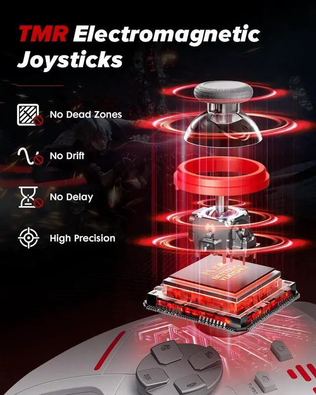Alt view image 2 of 7 - KP20 Wireless Controller for PC, Switch/Switch 2, Android, TV, Steam Deck, TMR Joysticks & Hall Triggers, Bluetooth & 2.4g Gamepad with 1000Hz Polling Rate and Mechanical Buttons