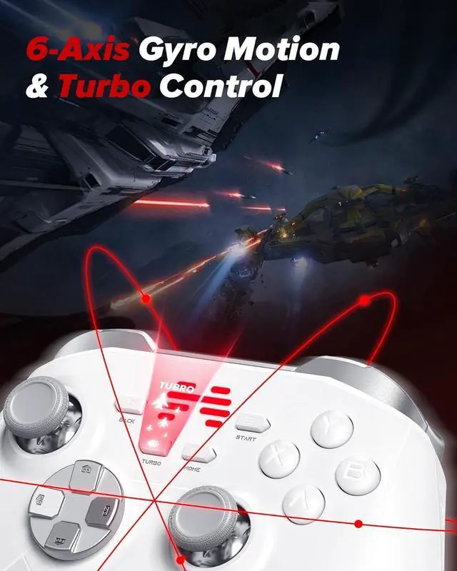 Alt view image 7 of 7 - KP20 Wireless Controller for PC, Switch/Switch 2, Android, TV, Steam Deck, TMR Joysticks & Hall Triggers, Bluetooth & 2.4g Gamepad with 1000Hz Polling Rate and Mechanical Buttons