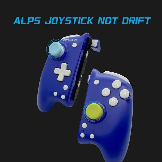 Alt view image 2 of 7 - Joy Pad Controller for Switch/Switch OLED, Wireless Joy Con Switch Controller with Back Map ButtoTurbo/Motion Control (Blue) alps joystick