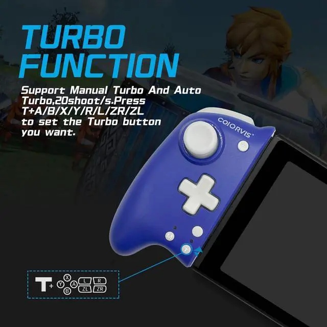 Alt view image 7 of 7 - Joy Pad Controller for Switch/Switch OLED, Wireless Joy Con Switch Controller with Back Map ButtoTurbo/Motion Control (Blue) alps joystick