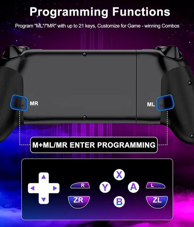 Alt view image 4 of 6 - Anti-DriftWireless Mobile Gaming Controller for iPhone/Android, Hall Joystick&Trigger Bluetooth Phone Controller, Handheld Game Console Quality - For Cloud Gaming,Genshin Impact,Roblox,Call of Duty