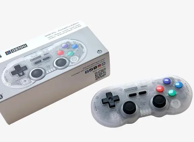 Alt view image 4 of 7 - GENKI x 8BitDo PocketPro Portable Wireless Game Controller with Hall Effect Joysticks Rumble, Gyro, USB-C Cable Gamepad for Portable Consoles, Switch, Windows, Mac OS, Android, Steam Deck