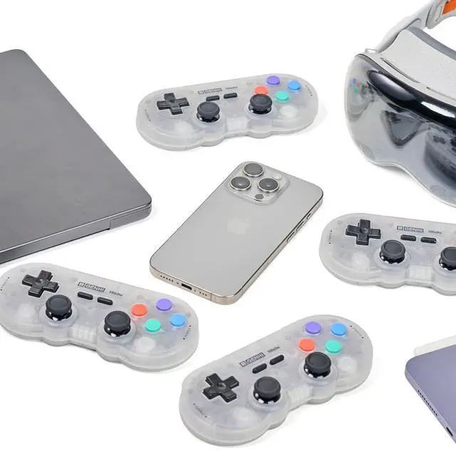 Alt view image 5 of 7 - GENKI x 8BitDo PocketPro Portable Wireless Game Controller with Hall Effect Joysticks Rumble, Gyro, USB-C Cable Gamepad for Portable Consoles, Switch, Windows, Mac OS, Android, Steam Deck