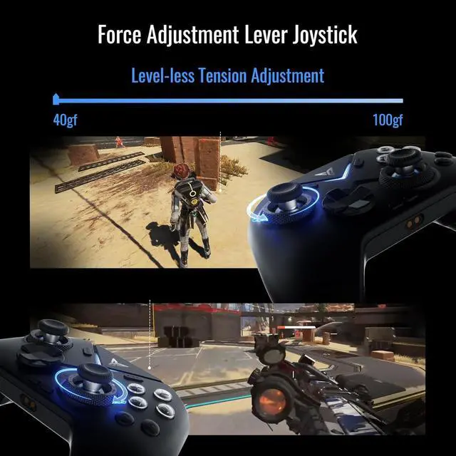 Alt view image 2 of 7 - Vader 4 Pro Controller Force Adjustment Lever Joystick, Hall & Micro Triggers, 1000Hz Report Rate, 4-Motor Stereo Vibration, 800mAh, Multi-Platform for PC/NS/Android/TV (No Xbox/PS)