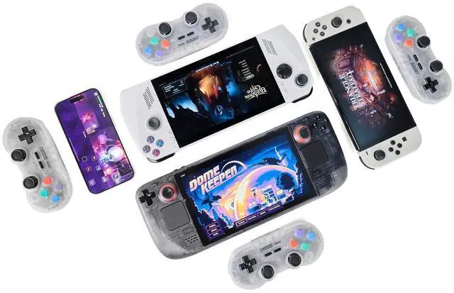 Alt view image 7 of 7 - GENKI x 8BitDo PocketPro Portable Wireless Game Controller with Hall Effect Joysticks Rumble, Gyro, USB-C Cable Gamepad for Portable Consoles, Switch, Windows, Mac OS, Android, Steam Deck