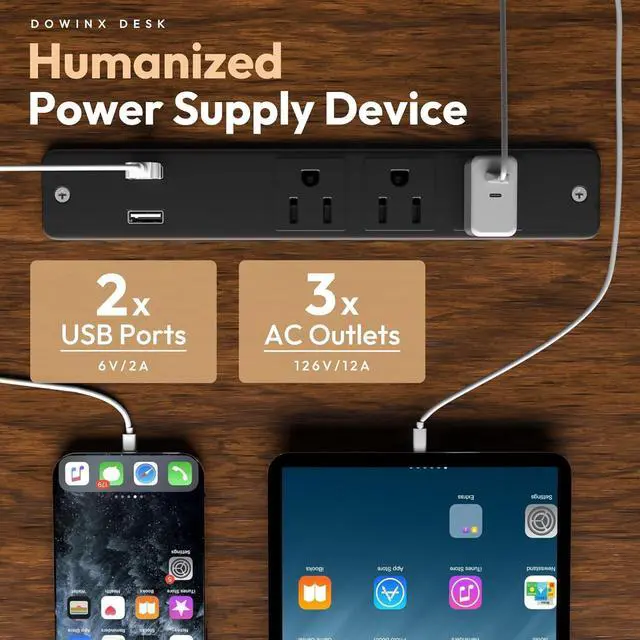 Alt view image 7 of 7 - Dowinx L Shaped Desk with Pegboard and Drawers, Reversible 67 Gaming Desk with RGB Light and Power Outlet, Computer Corner Desk with Storage and Hutch for Game Office Home, Brown