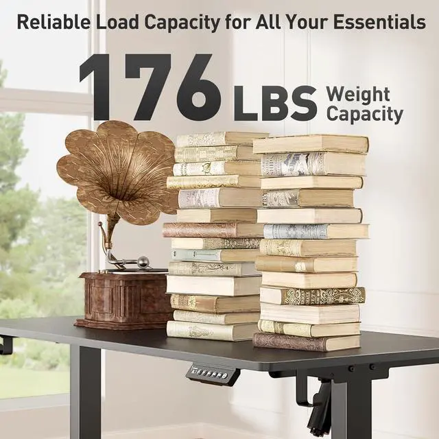 Alt view image 6 of 7 - 63 x 28 Inch Electric Standing Desk Adjustable Height with Wheels,Sit Stand Up Desk,Home Office,Rising Desk,Computer Workstation Gaming Rolling Work (Spliced Desktop,Black)