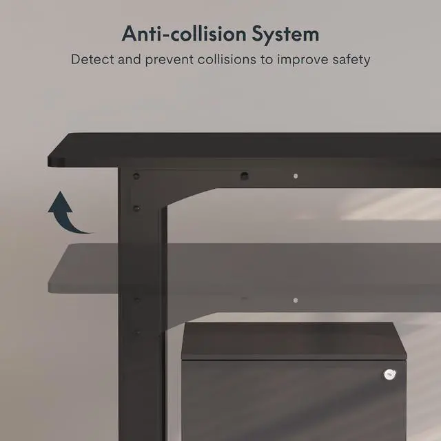 Alt view image 6 of 6 - SANODESK 4-Leg Standing Desk, Electric Height Adjustable Desk with Memory Presets for Home Office, Stand up Desk Computer Workstation, 78x32 Inches Black