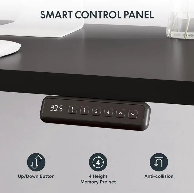 Alt view image 5 of 7 - L Shaped Standing Desk Adjustable Height, Electric Corner Standing Desk, 71 x 63 inch Sit Stand Computer Table with Splice Board, Black