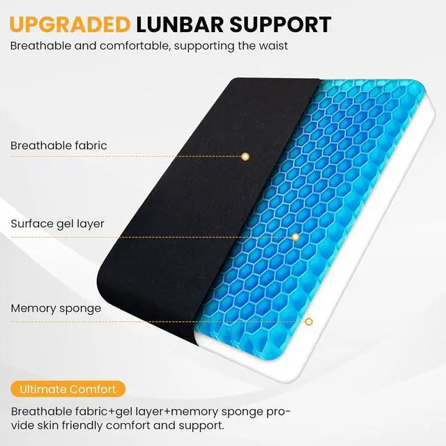 Alt view image 7 of 7 - Big & Tall Gaming Chair 440lb Metal Base Memory Foam Lumbar Seat Cushion 4D Adjustable Arms Swivels & Reclines Ergonomic High-Back Racing Computer Gaming Chair, Black