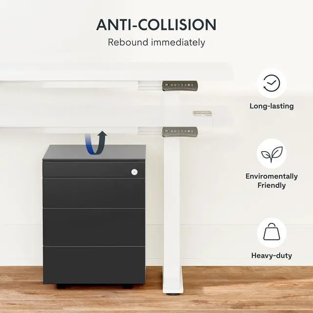 Alt view image 7 of 7 - 71-Inch Large Dual Motor L-Shaped Electric Height Adjustable Standing Desk - Reversible Panel - White Top/White Frame - Ideal for Gaming, Home Office or Computer Workstation