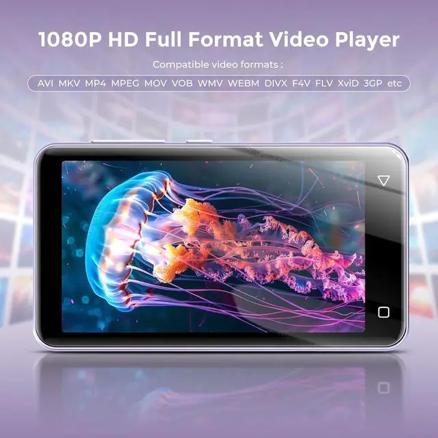 Alt view image 5 of 7 - 80GB MP3 Player with Bluetooth and WiFi, MP3 Player for Kids with Spotify, Spotify Kids, Pandora, Audible, 4.0" Touch Screen Music Player with Parental Controls, Up to 1TB (White+ Purple)