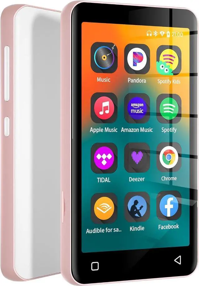 Main image of 80GB MP3 Player with Bluetooth and WiFi, MP4 MP3 Player with Spotify,Spotify Kids,4" Music Player with Pandora, Audible,Music Player with Speaker (Pink_White)