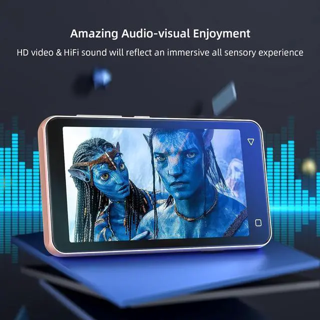 Alt view image 4 of 7 - 80GB MP3 Player with Bluetooth and WiFi, MP4 MP3 Player with Spotify,Spotify Kids,4" Music Player with Pandora, Audible,Music Player with Speaker (Pink_White)