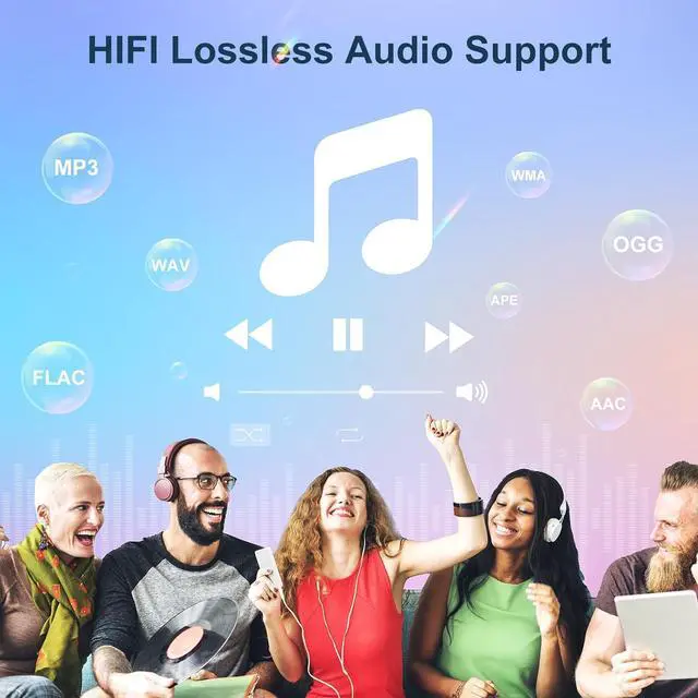 Alt view image 4 of 7 - MP3 Player with Bluetooth and WiFi, Mp3 & Mp4 Music Player with Spotify, Amazon Music, Deezer, Audible, 4.0" IPS Touch Screen Android Player with Speaker, FM Radio, Up to 512GB (White)